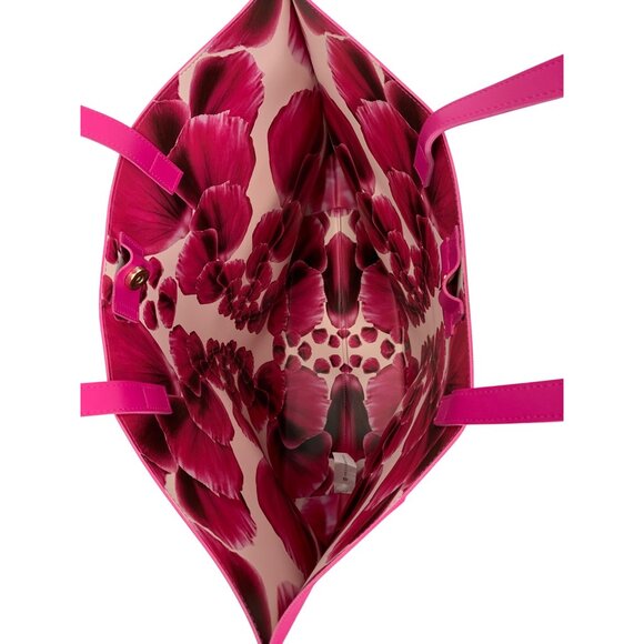 New Vince Camuto Pink Fuscia Tote Bag With Gold Logo & Magnetic Closure Snap - Picture 5 of 13